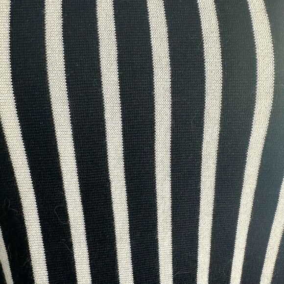 Rag & Bone Silk Cotton Stripe Knit Tank L Sleeveless Mock Neck Minimalist Mod - Picture 7 of 9